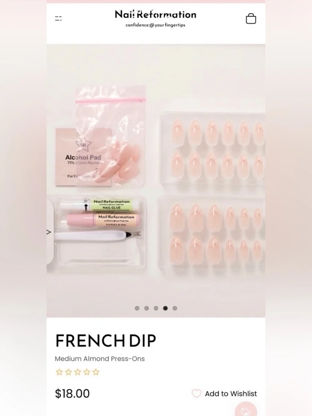 (2) Sets of Nail Reformation Press On Nail Kits - Princess Dreams and French Dip